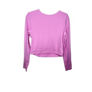 LSKD Staple Long Sleeve Cropped Tee – Lilac Pink (Size XL)
